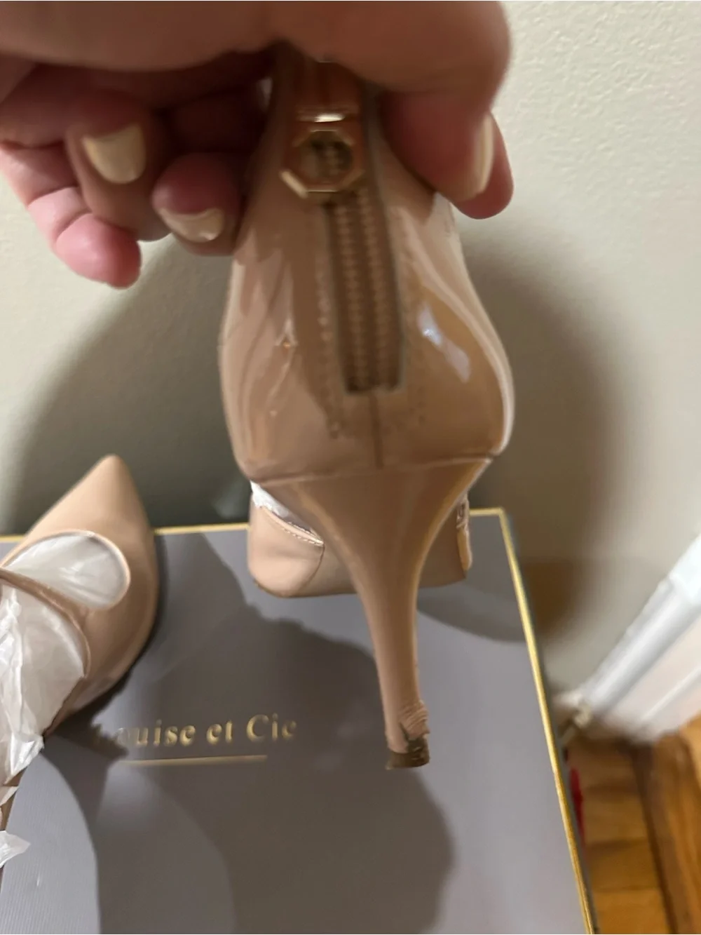 Louise et Cie Blush Patent Pointed-Toe D'Orsay Heels